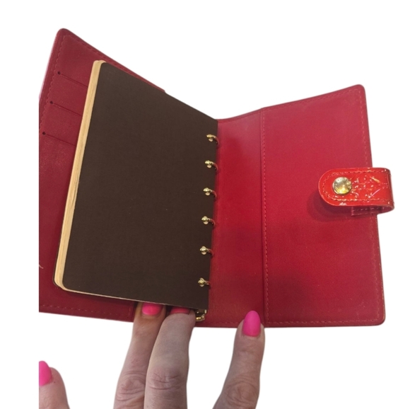 Louis Vuitton 2006 Red Vernis Leather 6 Ring Notebook Agenda Wallet - Picture 8 of 16